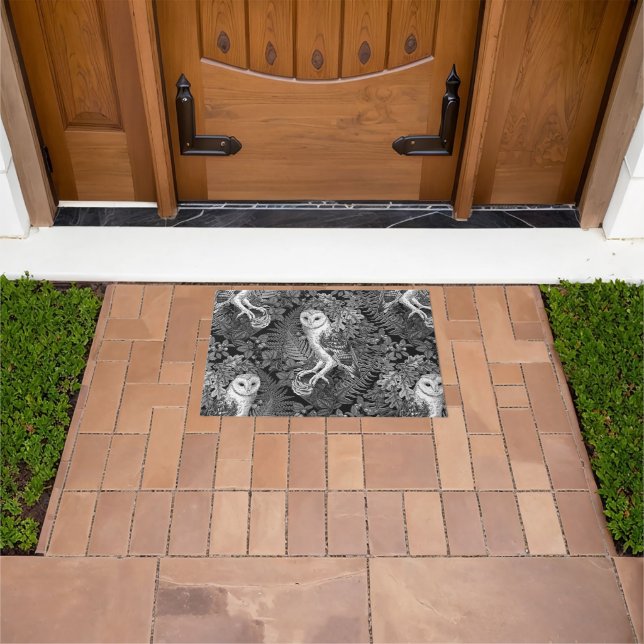 Owls, ferns, oak and berries 4 doormat (Outdoor)