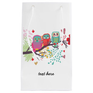 owls,, floral, wedding, birthday party Gift Bag