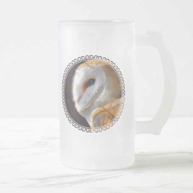 OWLS FROSTED GLASS BEER MUG (Right)