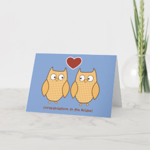 Owls Gay Wedding Card for Lesbian Brides