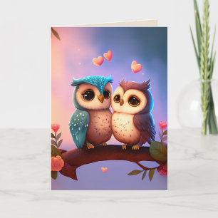 OWLS HAPPY BIRTHDAY SWEETHEART GREETING CARD