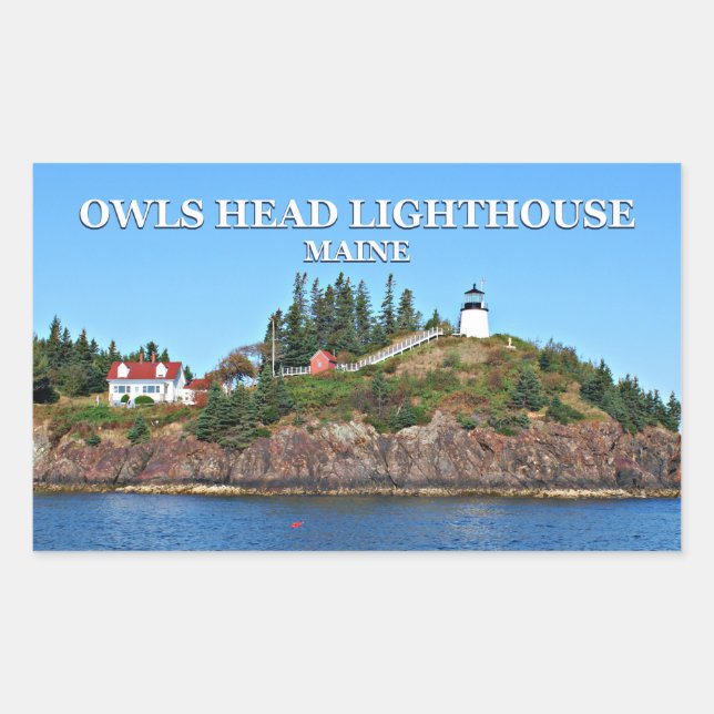 Owls Head Lighthouse, Maine Stickers (Front)