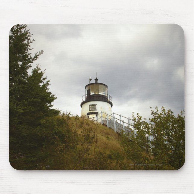 Owl's Head Lighthouse on a Cloudy Day Mouse Mat (Front)