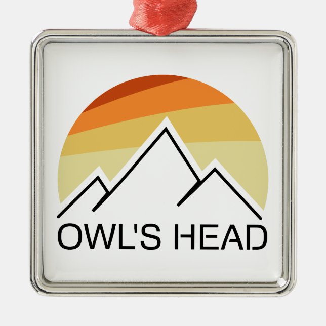 Owl's Head New Hampshire Retro Metal Tree Decoration (Front)