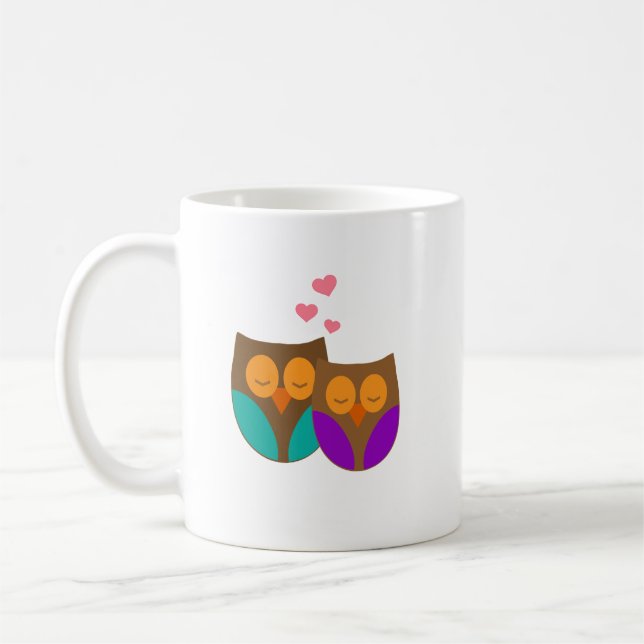 Owls in a Nest Coffee Mug (Left)