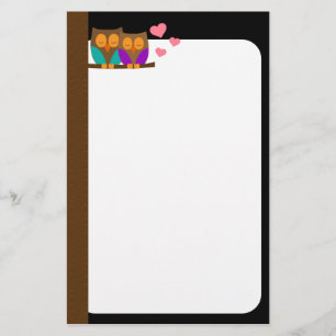 Owls in a Nest Stationery