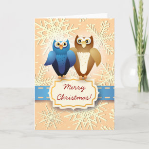 Owls in love, card