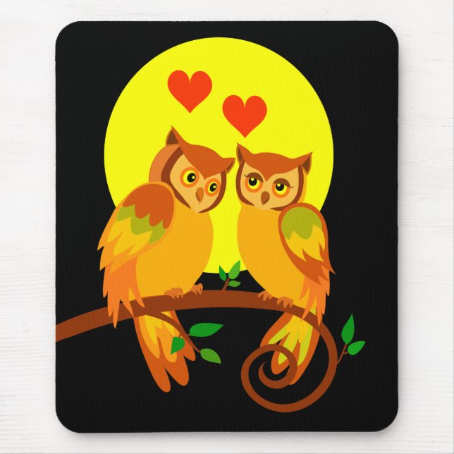 Owls in love mouse mat (Front)