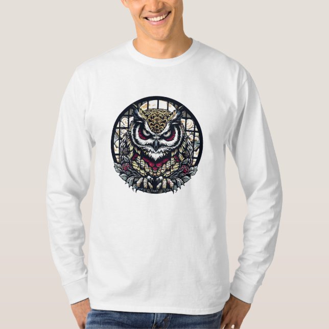Owls in Round Windows T-Shirt (Front)