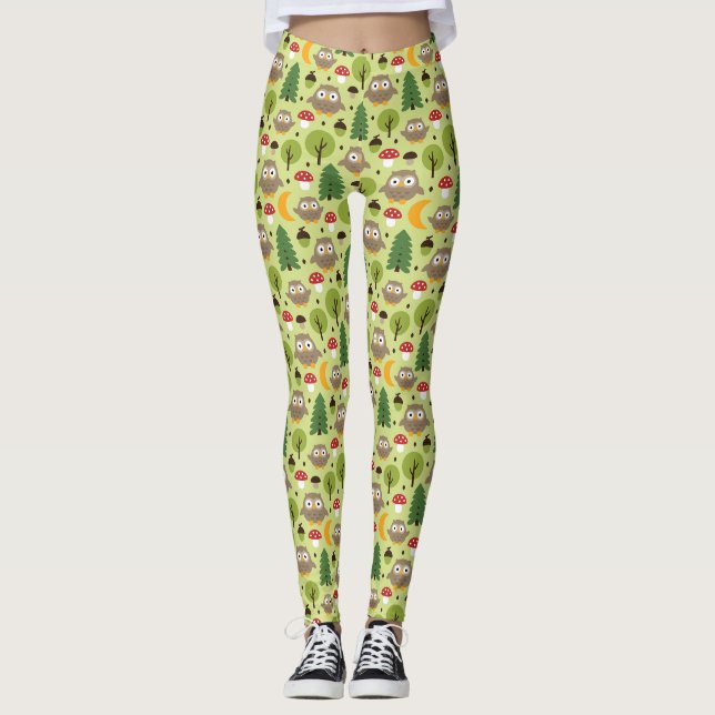 Owls In The Forest Leggings (Front)