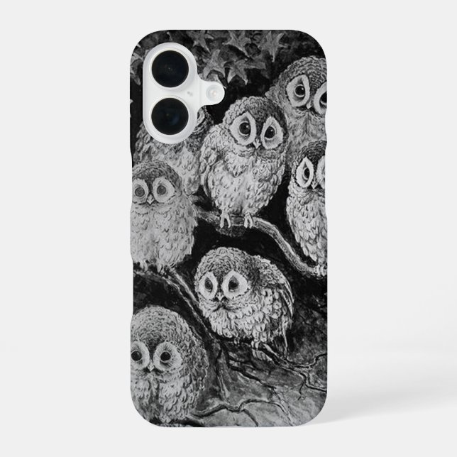 Owls in the Forest, Louis Wain iPhone 16 Case (Back)