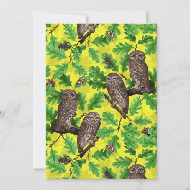 Owls in the Forest on lemon yellow (Front)