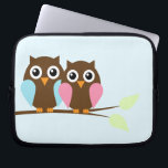 Owls Laptop Sleeve<br><div class="desc">Two owls perched on a branch.</div>