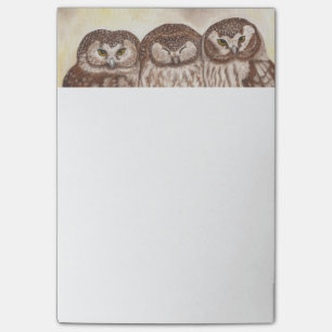 Owls large post it note pad