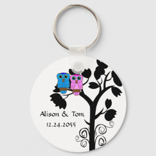 Owls - Love Bird Wedding Favors Key Ring