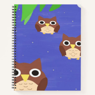 owls painting art notebook