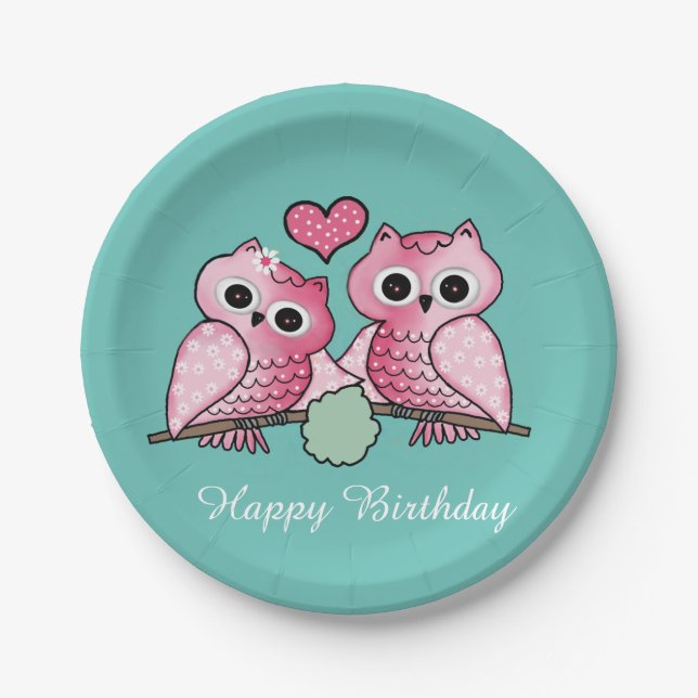 owls paper plate (Front)