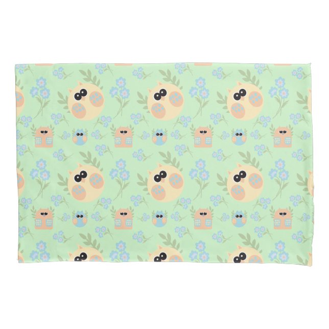 owls pattern pillowcase (Front)