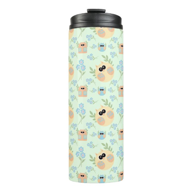 owls pattern thermal tumbler (Front)