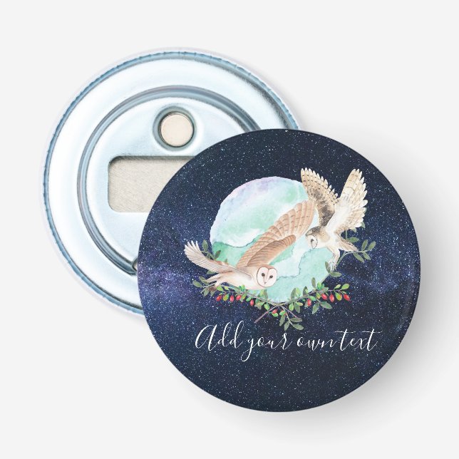 Owls Personalised Bottle Opener (Front)