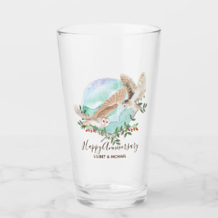 Owls Personalised Glass