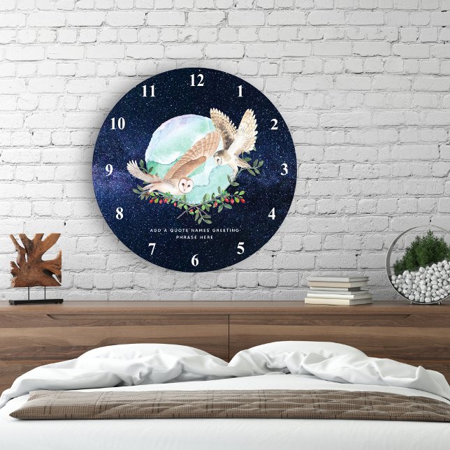Owls Personalised Large Clock (Creator Uploaded)
