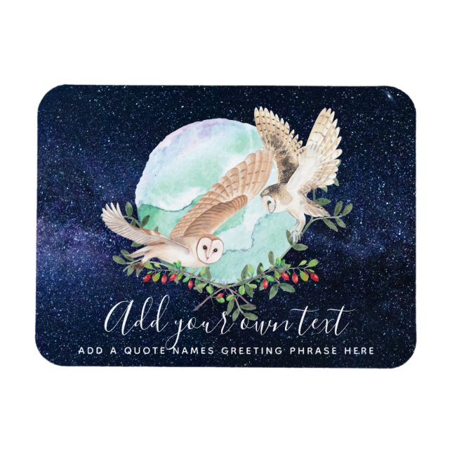 Owls Personalised Magnet (Horizontal)
