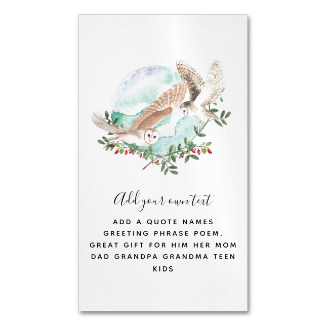 OWLS Personalised Magnetic Business Card (Front Vertical)