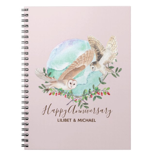 Owls Personalised Notebook (Front)