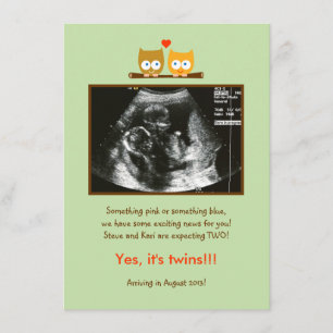 Owls Photo Pregnancy Announcement