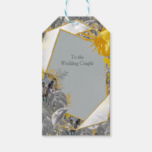 Owls - Plant leaves in Grey /Yellow 2021 colours Gift Tags