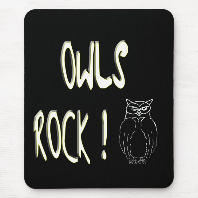 Owls Rock! Mousepad (Front)