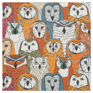 owls rust fabric