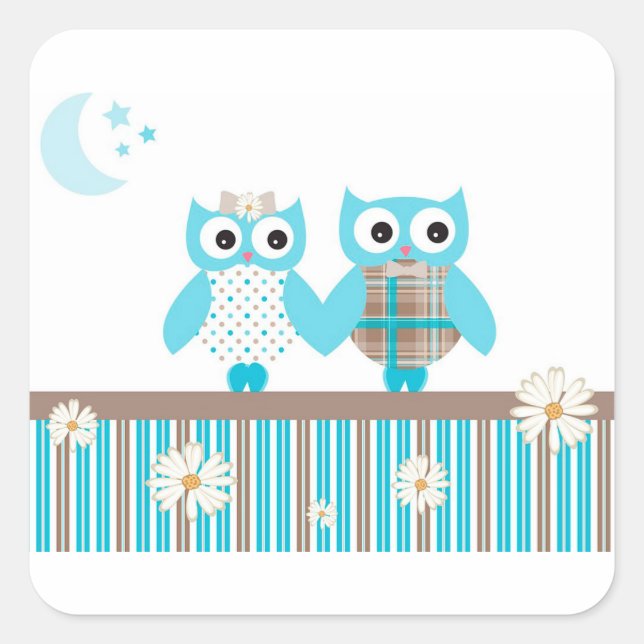 Owls Square Sticker (Front)