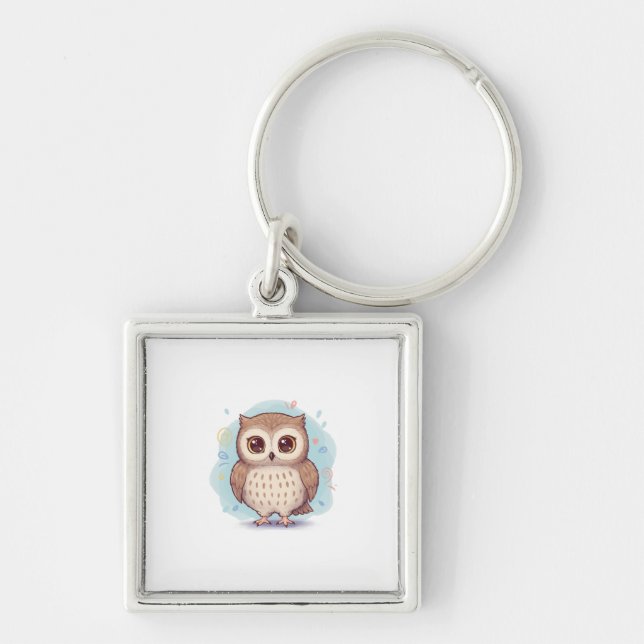 Owls that bring happiness key ring (Front)