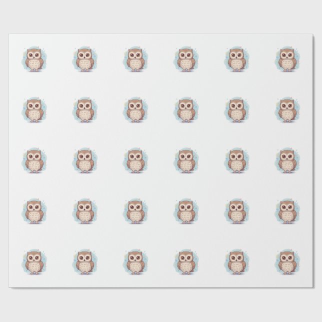 Owls that bring happiness wrapping paper (Flat)