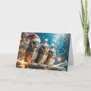 Owls woodland Christmas Greeting Cards