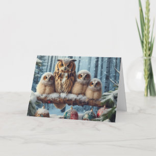 Owls woodland Christmas Greeting Cards