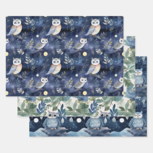Owls wrapping paper