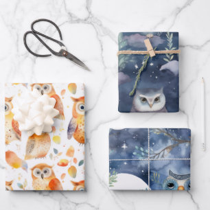 Owls wrapping paper