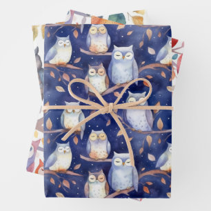 Owls wrapping paper