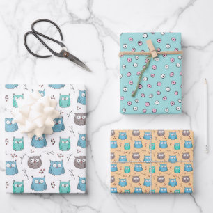 Owls Wrapping Paper Sheet