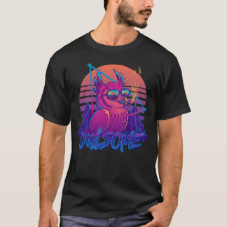 Owlsome - Owl Awesome Bird Retrowave 80s T-Shirt