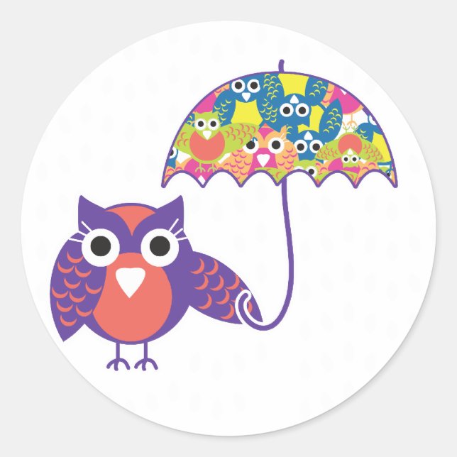 owlUmberella Classic Round Sticker (Front)