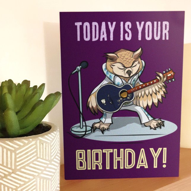 Owlways On My Mind Birthday Funny Owl Cartoon Card (Creator Uploaded)