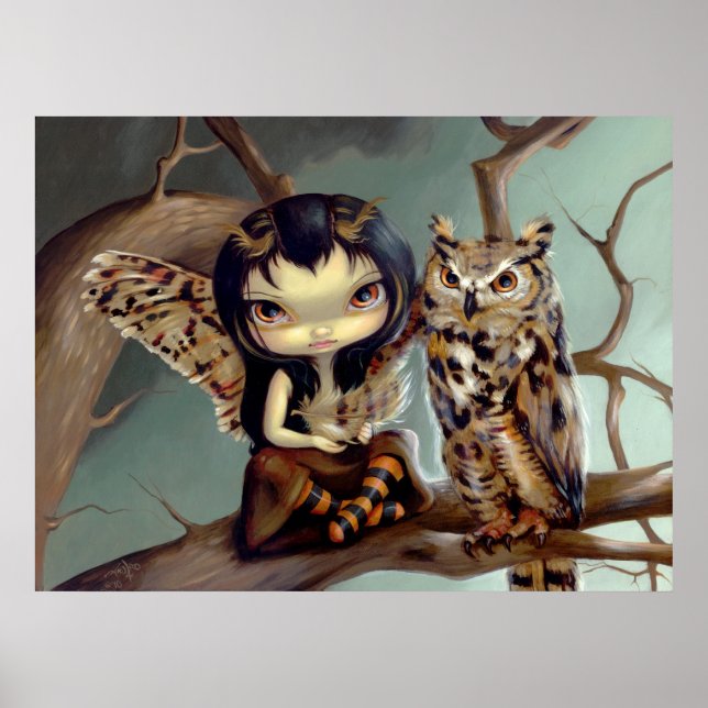 Owlyn ART PRINT owl fairy fantasy (Front)
