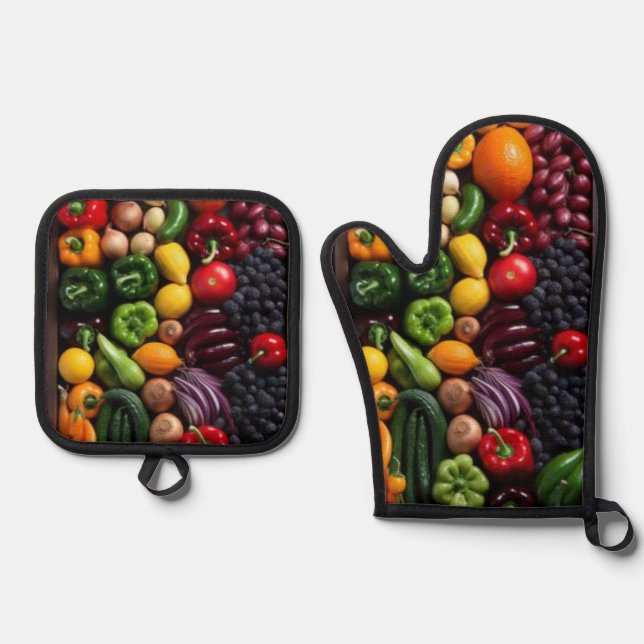 Own clothing  oven mitt & pot holder set (Front)