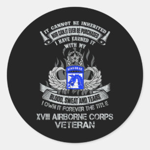 Own Forever The Title 18th Airborne Corps Us Veter Classic Round Sticker