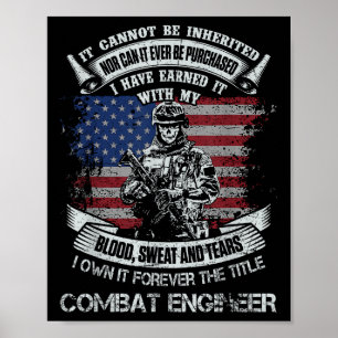 Own forever the title combat engineer distressed poster