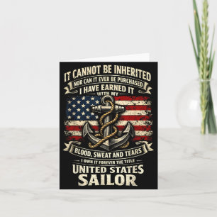 Own Forever The Title Sailor Military Veteran Flag Card